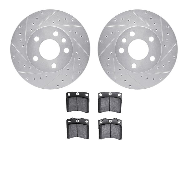 Dynamic Friction Co 7502-74231, Rotors-Drilled and Slotted-Silver with 5000 Advanced Brake Pads, Zinc Coated 7502-74231